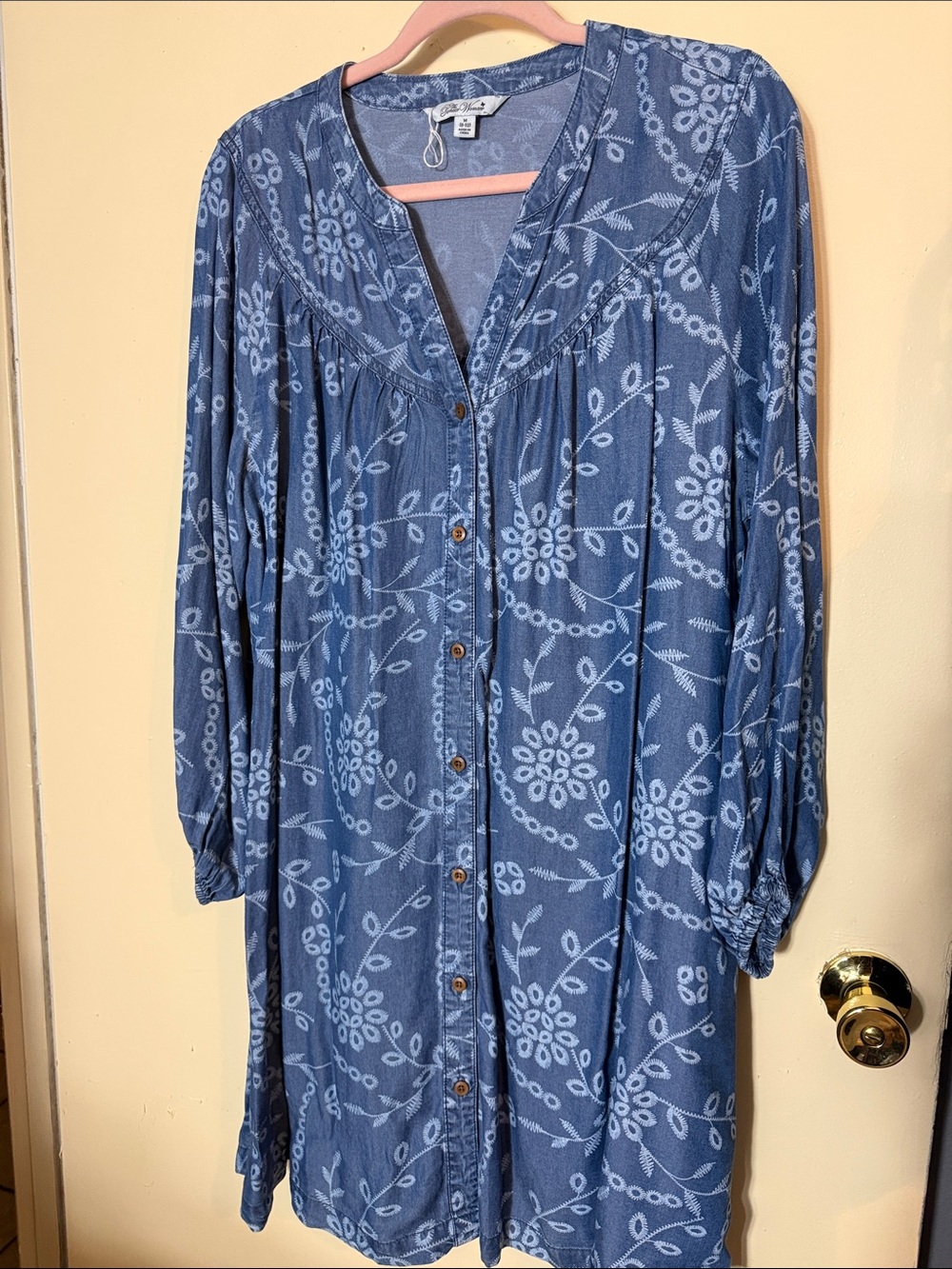 The Pioneer Woman Blue Floral Button-Down Tunic Dress
